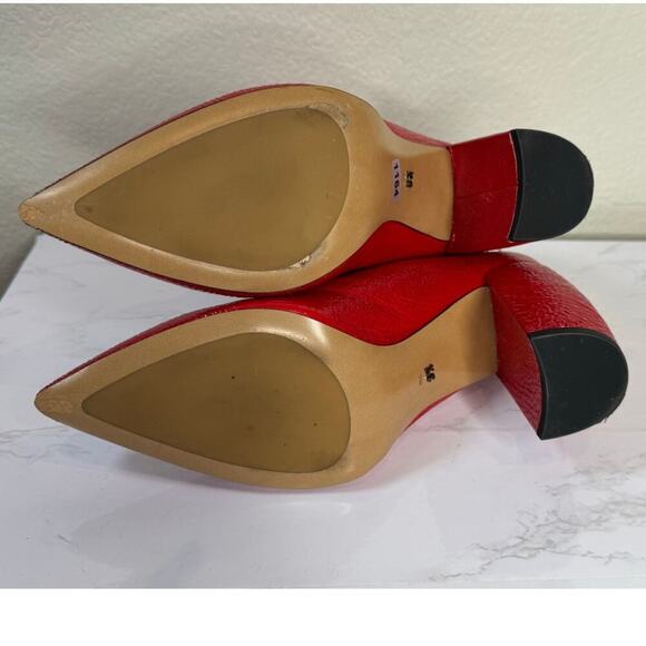 Kenneth Cole Alora Pointy Toe Ankle Bootie Boot Red Patent Leather‎ Boot Sz 9 - Picture 6 of 10